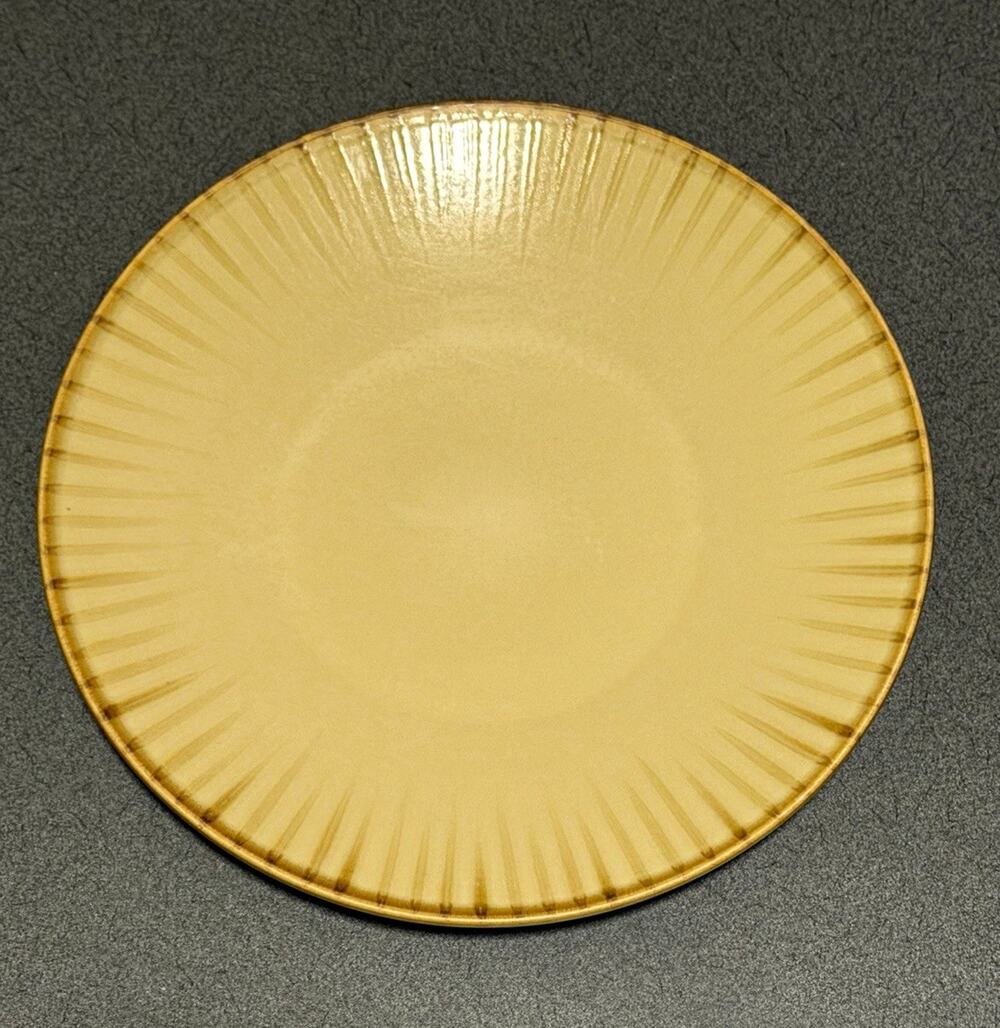 Sakura Port of Call Mystique-Edged 10in Beige Stoneware Dinner Plate, Geo